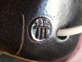 lamp base with impressed mark and date 1980